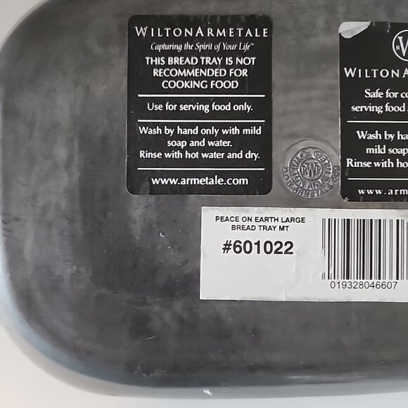 Vintage Pewter Bread Tray Dove Wilton Armetale Peace on Earth Goodwill to All - Picture 6 of 15